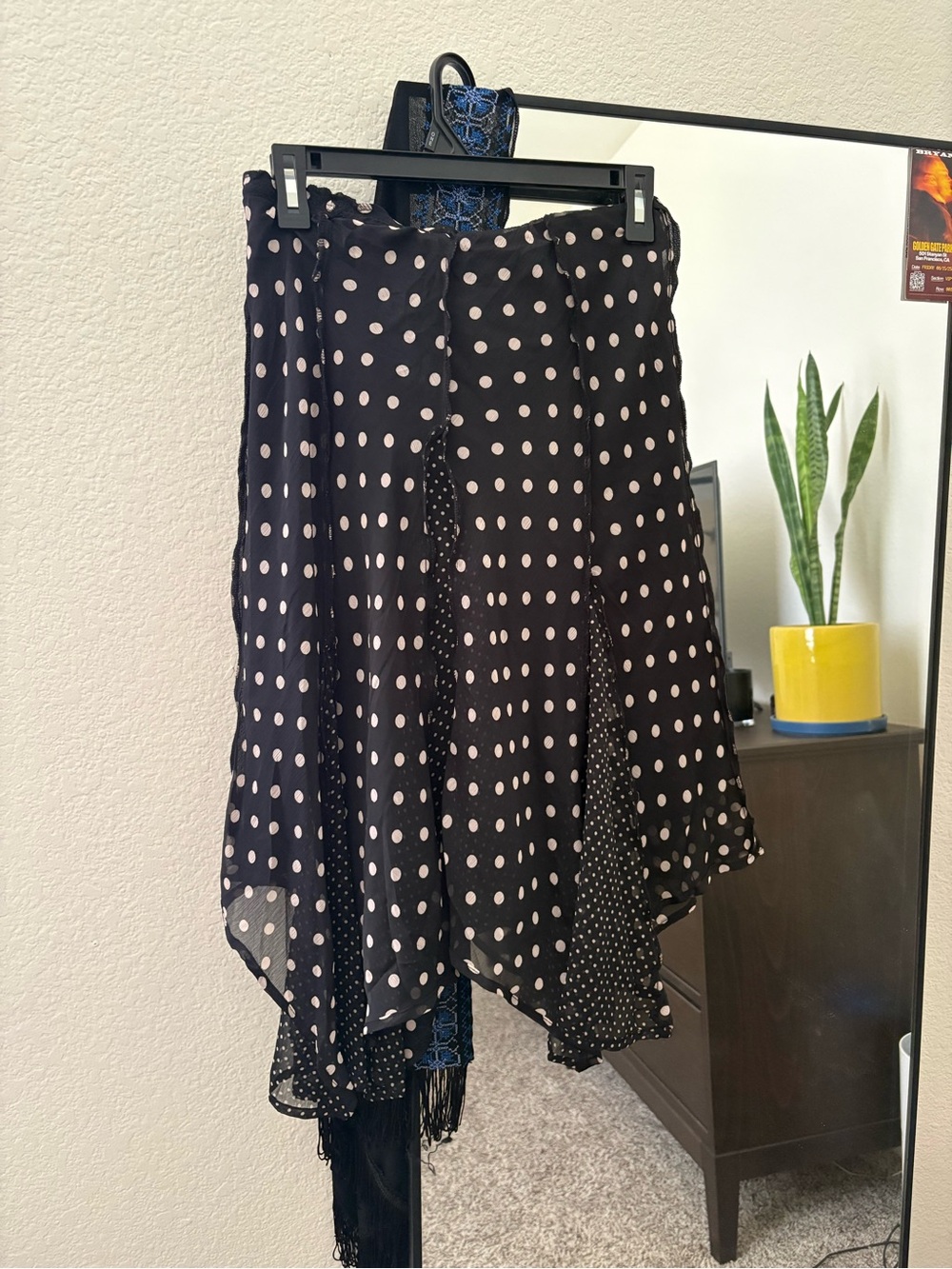Black Polka Dot Asymmetrical Skirt - Classic Women's Skirt
